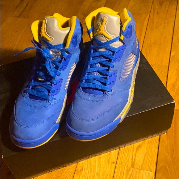 air jordan retro 5 blue and yellow